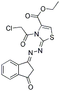 ETHYL (2E)-3-(CHLOROACETYL)-2-[(2E)-(3-OXO-2,3-DIHYDRO-1H-INDEN-1-YLIDENE)HYDRAZONO]-2,3-DIHYDRO-1,3-THIAZOLE-4-CARBOXYLATE 结构式