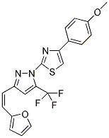 2-[3-[(Z)-2-(2-FURYL)VINYL]-5-(TRIFLUOROMETHYL)-1H-PYRAZOL-1-YL]-4-(4-METHOXYPHENYL)-1,3-THIAZOLE 结构式