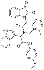 N-(1-(1H-INDOL-3-YL)-2-(4-METHOXYPHENYLAMINO)-2-OXOETHYL)-2-(2,3-DIOXOINDOLIN-1-YL)-N-(2-METHYLBENZYL)ACETAMIDE 结构式