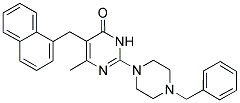 2-(4-BENZYLPIPERAZIN-1-YL)-6-METHYL-5-(NAPHTHALEN-1-YLMETHYL)PYRIMIDIN-4(3H)-ONE 结构式