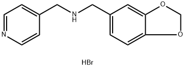 1-(苯并[D][1,3]二氧杂环戊烯-5-基)-N-(吡啶-4-基甲基)甲胺氢溴酸盐 结构式