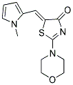 (5Z)-5-[(1-METHYL-1H-PYRROL-2-YL)METHYLENE]-2-MORPHOLIN-4-YL-1,3-THIAZOL-4(5H)-ONE 结构式