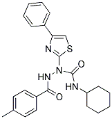 N-CYCLOHEXYL-2-(4-METHYLBENZOYL)-1-(4-PHENYL-1,3-THIAZOL-2-YL)-1-HYDRAZINECARBOXAMIDE 结构式