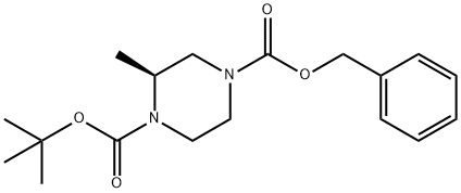 S-1-N-BOC-4-N-CBZ-2-甲基哌嗪 结构式