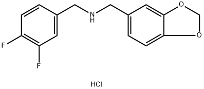 BENZO[1,3]DIOXOL-5-YLMETHYL-(3,4-DIFLUORO-BENZYL)-AMINE HYDROCHLORIDE 结构式