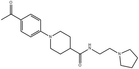 1-(4-Acetylphenyl)-N-[2-(1-pyrrolidinyl)ethyl]-4-piperidinecarboxamide 结构式