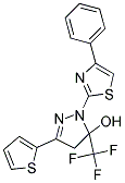 1-(4-PHENYL-1,3-THIAZOL-2-YL)-3-THIEN-2-YL-5-(TRIFLUOROMETHYL)-4,5-DIHYDRO-1H-PYRAZOL-5-OL 结构式