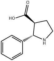 (2S,3S)-2-苯基吡咯烷-3-羧酸 结构式