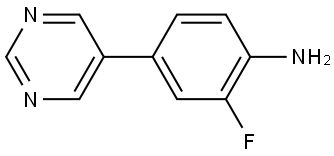 2-氟-4-(5-嘧啶基)苯胺 结构式