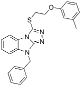 9-BENZYL-3-(2-M-TOLYLOXY-ETHYLSULFANYL)-9H-BENZO[4,5]IMIDAZO[2,1-C][1,2,4]TRIAZOLE 结构式