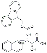 (2S,3S)-3-((((9H-芴-9-基)甲氧基)羰基)氨基)-2-羟基-3-(萘-2-基)丙酸 结构式
