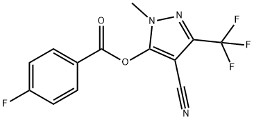 4-CYANO-1-METHYL-3-(TRIFLUOROMETHYL)-1H-PYRAZOL-5-YL 4-FLUOROBENZENECARBOXYLATE 结构式