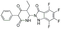 5-ETHYL-3-PHENYL-6-(4,5,6,7-TETRAFLUORO-3-OXO-1,3-DIHYDRO-INDAZOL-2-YL)-PIPERIDINE-2,4-DIONE 结构式