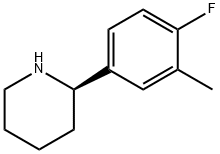 (S)-2-(4-氟-3-甲基苯基)哌啶 结构式