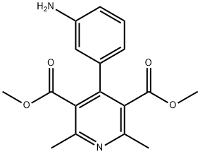 4-(3-氨基苯基)-2,6-二甲基-吡啶-3,5-二羧酸二甲酯 结构式