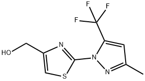 (2-(3-甲基-5-(三氟甲基)-1H-吡唑-1-基)噻唑-4-基)甲醇 结构式