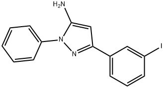 5-(3-碘-苯基)-2-苯基-2H-吡唑-3-基胺 结构式
