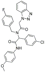 2-(2-(1H-Benzo[d][1,2,3]triazol-1-yl)-N-(4-fluorobenzyl)acetamido)-2-(4-chlorophenyl)-N-(4-methoxyphenyl)acetamide 结构式