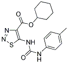 CYCLOHEXYL 5-({[(4-METHYLPHENYL)AMINO]CARBONYL}AMINO)-1,2,3-THIADIAZOLE-4-CARBOXYLATE 结构式