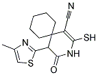 2-MERCAPTO-5-(4-METHYL-1,3-THIAZOL-2-YL)-4-OXO-3-AZASPIRO[5.5]UNDEC-1-ENE-1-CARBONITRILE 结构式