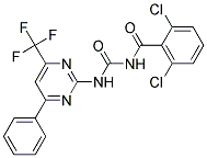 2,6-DICHLORO-N-({[4-PHENYL-6-(TRIFLUOROMETHYL)PYRIMIDIN-2-YL]AMINO}CARBONYL)BENZAMIDE 结构式