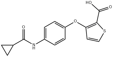 3-(4-[(CYCLOPROPYLCARBONYL)AMINO]PHENOXY)-2-THIOPHENECARBOXYLIC ACID 结构式
