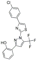 2-[1-[4-(4-CHLOROPHENYL)-1,3-THIAZOL-2-YL]-5-(TRIFLUOROMETHYL)-1H-PYRAZOL-3-YL]PHENOL 结构式