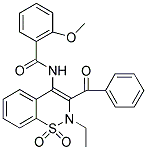 N-(3-BENZOYL-2-ETHYL-1,1-DIOXO-1,2-DIHYDRO-1LAMBDA~6~,2-BENZOTHIAZIN-4-YL)-2-METHOXYBENZAMIDE 结构式