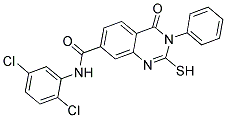 2-MERCAPTO-4-OXO-3-PHENYL-3,4-DIHYDRO-QUINAZOLINE-7-CARBOXYLIC ACID (2,5-DICHLORO-PHENYL)-AMIDE 结构式