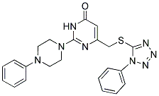 2-(4-PHENYL-1-PIPERAZINYL)-6-{[(1-PHENYL-1H-1,2,3,4-TETRAAZOL-5-YL)SULFANYL]METHYL}-4(3H)-PYRIMIDINONE 结构式