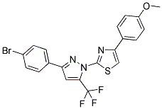 2-[3-(4-BROMOPHENYL)-5-(TRIFLUOROMETHYL)-1H-PYRAZOL-1-YL]-4-(4-METHOXYPHENYL)-1,3-THIAZOLE 结构式