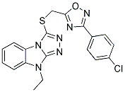 3-[3-(4-Chloro-phenyl)-[1,2,4]oxadiazol-5-ylmethylsulfanyl]-9-ethyl-9H-benzo[4,5]imidazo[2,1-c][1,2,4]triazole 结构式