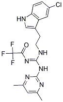 N-{(1E)-{[2-(5-CHLORO-1H-INDOL-3-YL)ETHYL]AMINO}[(4,6-DIMETHYLPYRIMIDIN-2-YL)AMINO]METHYLENE}-2,2,2-TRIFLUOROACETAMIDE 结构式