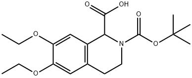 2-(叔丁氧基羰基)-6,7-二乙氧基-1,2,3,4-四氢异喹啉-1-羧酸 结构式