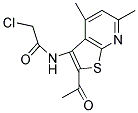 N-(2-ACETYL-4,6-DIMETHYLTHIENO[2,3-B]PYRIDIN-3-YL)-2-CHLOROACETAMIDE 结构式