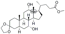 METHYL 3,3-ETHYLENEDIOXY-7A,12ALPHA-DIHYDROXY-5A-CHOLANOATE 结构式