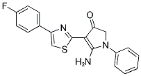 5-AMINO-4-[4-(4-FLUORO-PHENYL)-THIAZOL-2-YL]-1-PHENYL-1,2-DIHYDRO-PYRROL-3-ONE 结构式