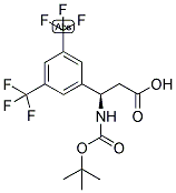 (R)-3-(3,5-BIS-TRIFLUOROMETHYL-PHENYL)-3-TERT-BUTOXYCARBONYLAMINO-PROPIONIC ACID 结构式