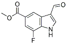 7-FLUORO-3-FORMYL-1H-INDOLE-5-CARBOXYLIC ACID METHYL ESTER 结构式