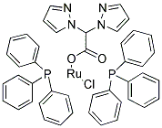 BIS(TRIPHENYLPHOSPHINO)[BIS(PYRAZOL-1-YL)ACETATO]CHLORORUTHENIUM(II) 结构式