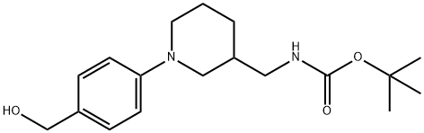 [1-(4-Hydroxymethyl-phenyl)-piperidin-3-ylmethyl]-carbamic acid tert-butyl ester 结构式