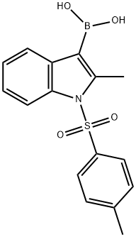 (2-METHYL-1-[(4-METHYLPHENYL)SULFONYL]-1H-INDOL-3-YL)BORONIC ACID 结构式