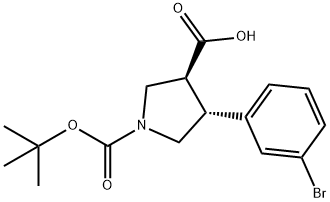 (3S,4R)-4-(3-Bromophenyl)-1-(tert-butoxycarbonyl)pyrrolidine-3-carboxylicacid