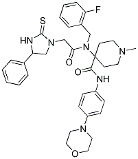 4-(N-(2-FLUOROBENZYL)-2-(4-PHENYL-2-THIOXOIMIDAZOLIDIN-1-YL)ACETAMIDO)-1-METHYL-N-(4-MORPHOLINOPHENYL)PIPERIDINE-4-CARBOXAMIDE 结构式