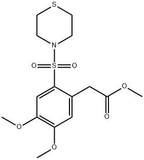 2-(4,5-二甲氧基-2-(硫代吗啉磺酰基)苯基)乙酸甲酯 结构式