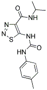 N-ISOPROPYL-5-({[(4-METHYLPHENYL)AMINO]CARBONYL}AMINO)-1,2,3-THIADIAZOLE-4-CARBOXAMIDE 结构式