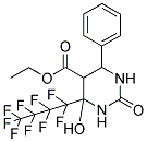 Ethyl 4-hydroxy-4-(nonafluorobutyl)-2-oxo-6-phenylhexahydropyrimidine-5-carboxylate 结构式