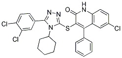 6-CHLORO-3-(4-CYCLOHEXYL-5-(3,4-DICHLOROPHENYL)-4H-1,2,4-TRIAZOL-3-YLTHIO)-4-PHENYLQUINOLIN-2(1H)-ONE 结构式