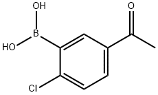 5-乙酰基-2-氯苯硼酸 结构式