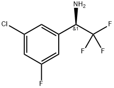 (1R)-1-(5-CHLORO-3-FLUOROPHENYL)-2,2,2-TRIFLUOROETHYLAMINE 结构式